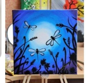 picture of a painting of fireflies