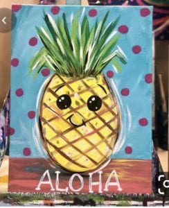 Photo of a painting of a pineapple