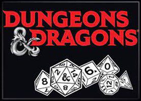 Graphic says Dungeons & Dragons and has dice beneath the wording