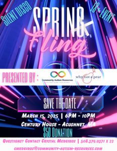 Spring Fling 18+ Event for autistic adults Flyer.